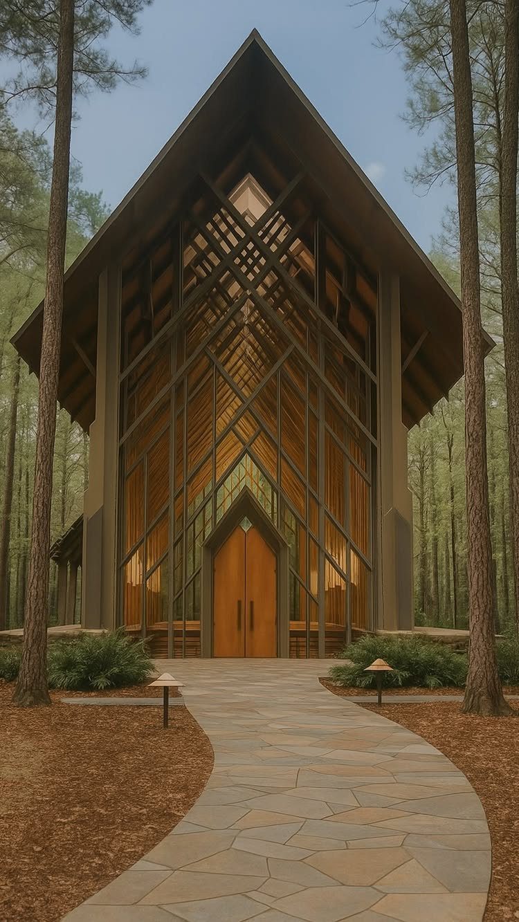 15 Small Wedding Ideas for 50 Guests, From Backyards to Parks 15 Modern A-frame wooden chapel with glass walls nestled among tall pine trees.